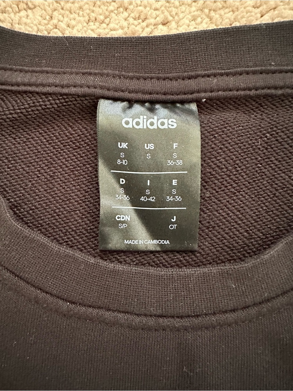 adidas Black Crewneck Sweatshirt with White Logo woman’s size small - Picture 4 of 10